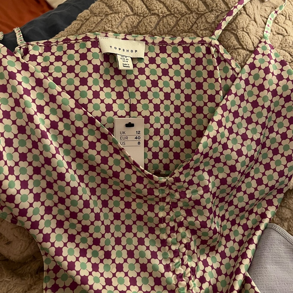 NWT - Topshop purple flower tank top